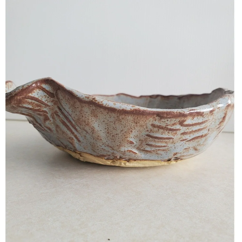 Empty Bowls Pottery Bowl Blue Brown Speckled Glazed Studio Art Pottery Small